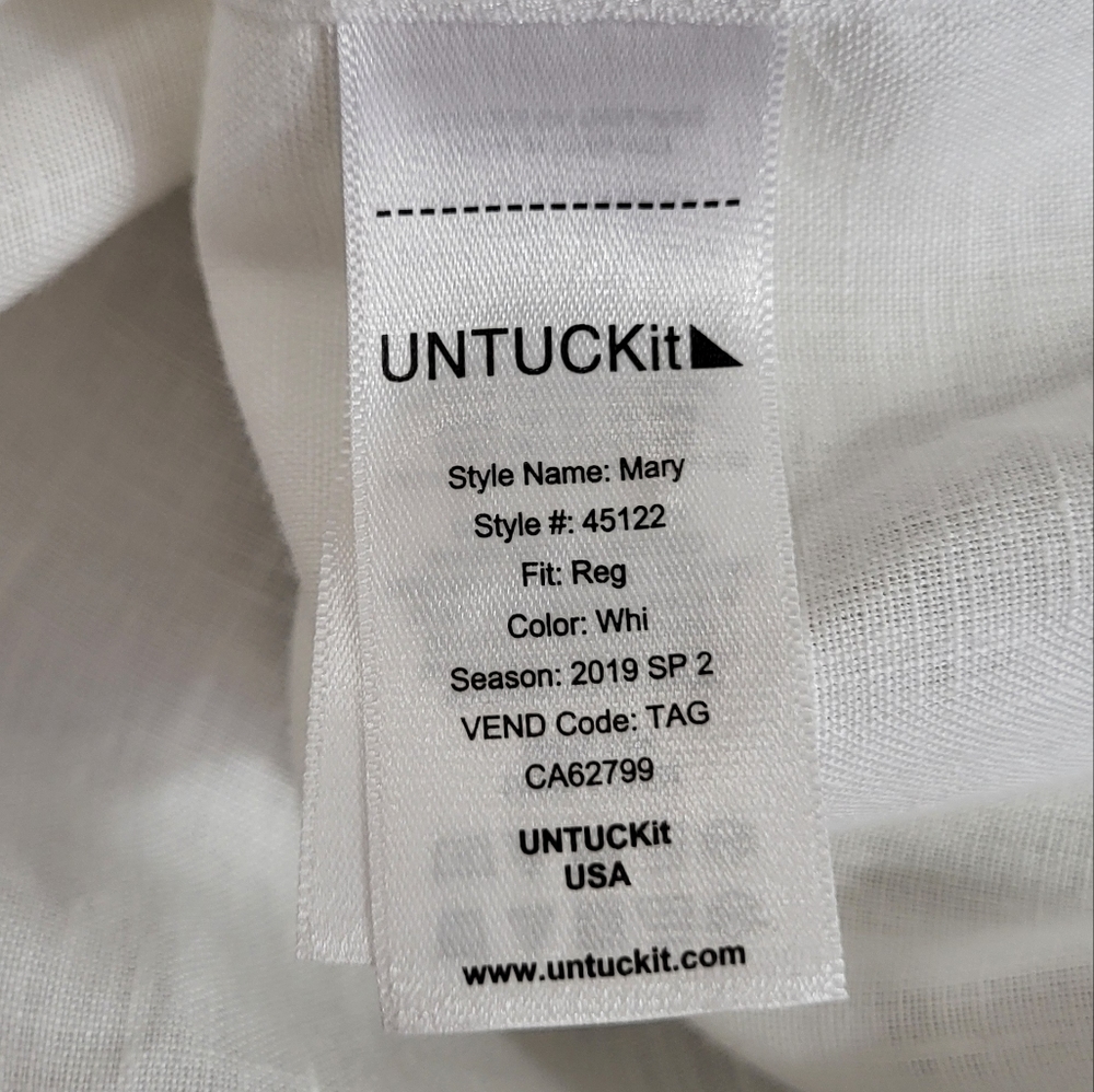 UNTUCKit Mary Linen Button-Up Long-sleeve Shirt White 6 - Picture 6 of 7
